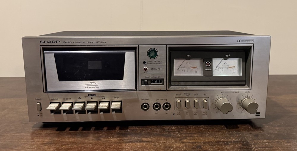 Sharp RT-1144 2 Head Cassette Deck Powers On For Parts Or Repair