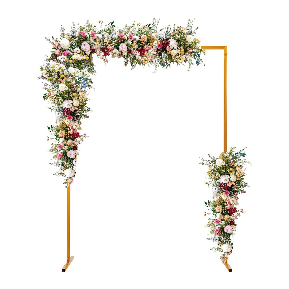 6.6x4.9ft Wedding Arch Stand Metal Square Garden Backdrop Frame HeightAdjustable