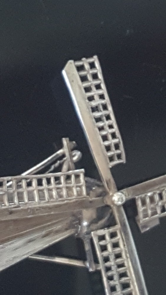 Antique Dutch silver Miniature Windmill