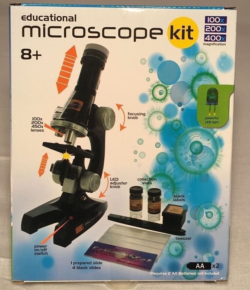 Educational 10 Piece Microscope Kit Science Math Kids Toy Set Gift NEW