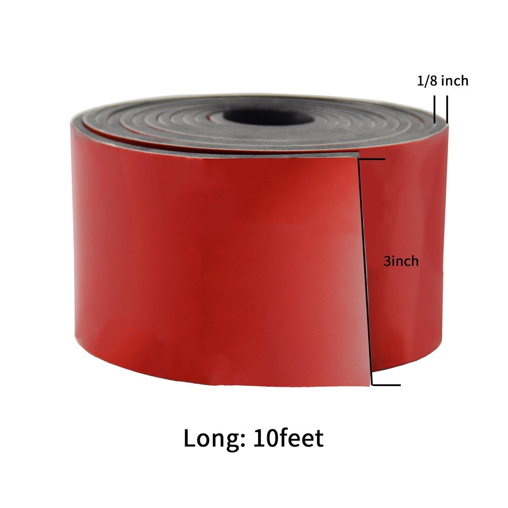 Solid Neoprene Rubber Strips with Adhesive Backing 1/8 .125" Thick x 3" Wide ...