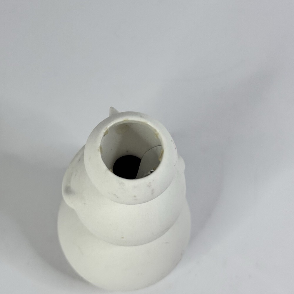 Snowman Candle Holder All White Ceramic