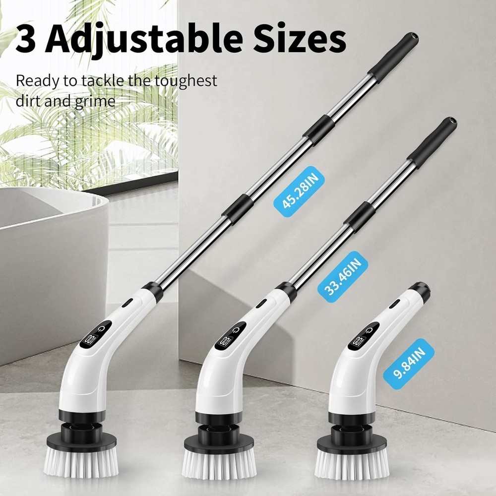 Electric Spin Scrubber - Waterproof, Rechargeable & Lightweight with LED Display
