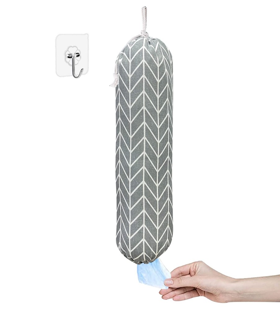 Kitchen Bag Holder, Travel Friendly Plastic Organizer, Gray