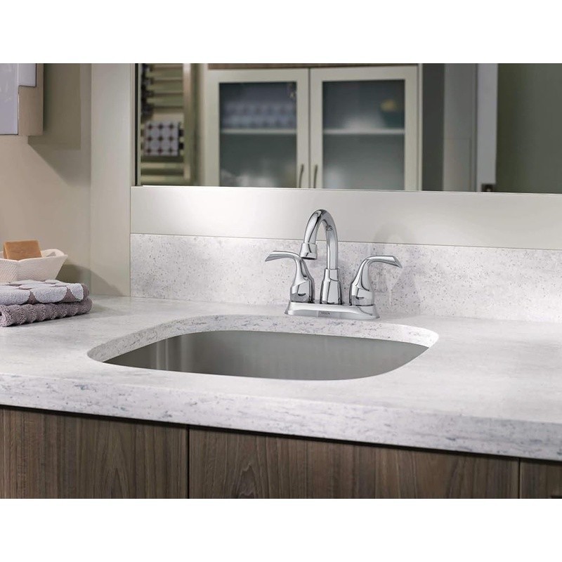 High Arc Bathroom Faucet Centerset 2 Handle Deck Mount Easy Installation Durable