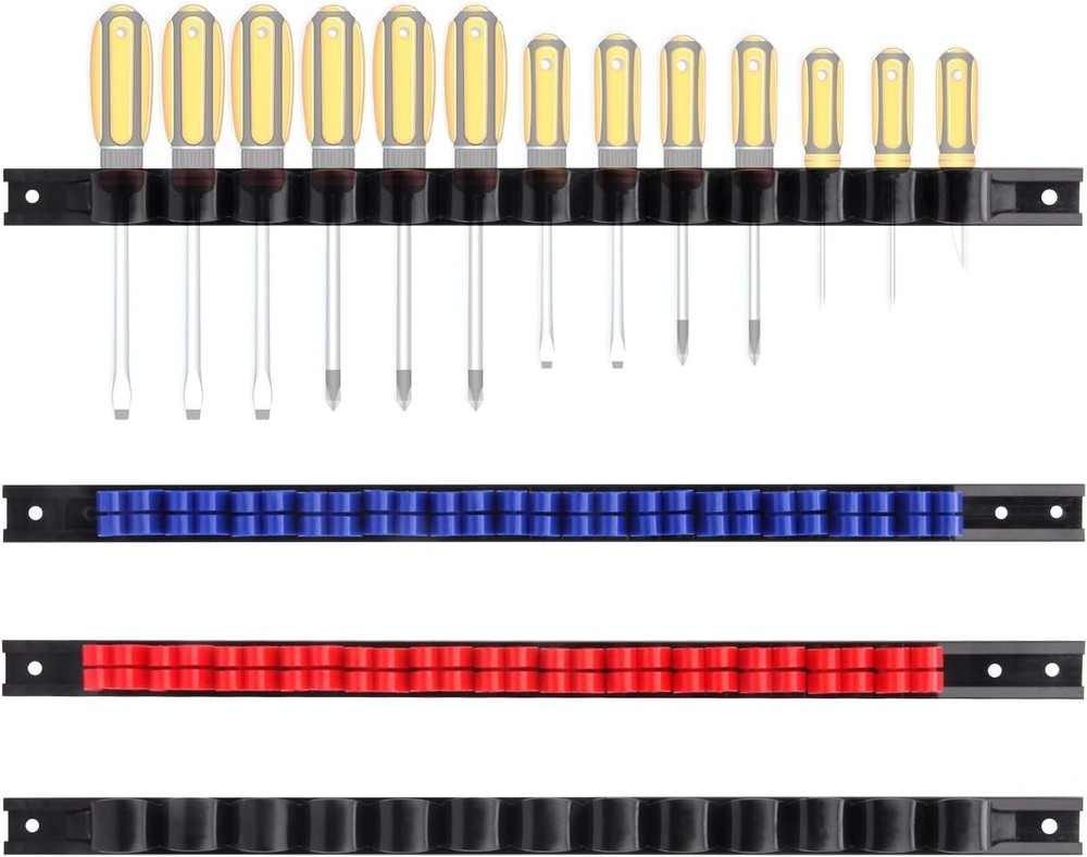 4-Piece Wall-Mounted Screwdriver & Wrench Organizer | Efficient Tool Storage