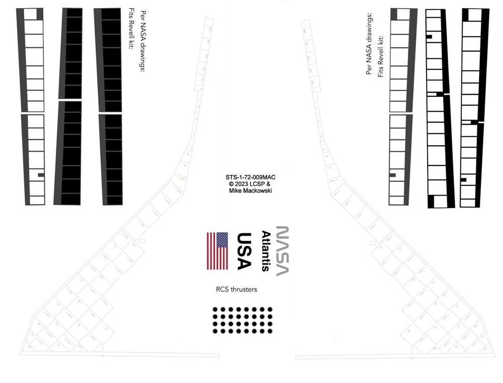 Shuttle Orbiter Late-Era AFRSI & White Tile Decal Sets in three scales