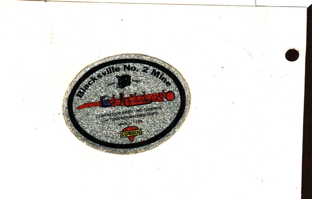 NICE BLACKSVILLE 2 CONSOL COAL CO. COAL MINING STICKER # 832