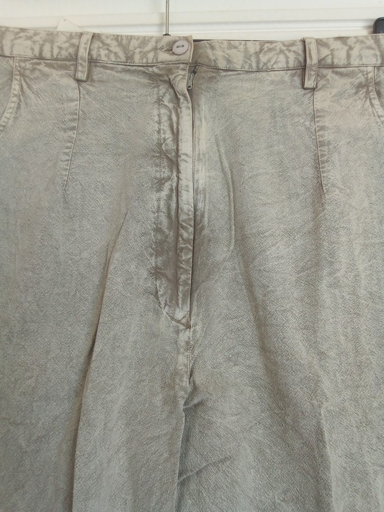 Stonewashed Flared Summer Trousers Embroidered Detailing Medium Boho Hippy