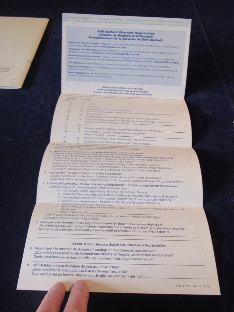 Drill Doctor Drill Bit Sharpener User's Guide & Reference Card Lot of 3 C470
