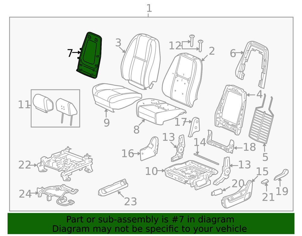 Genuine GM Ebony Front Seat Back Finish Panel 20926188