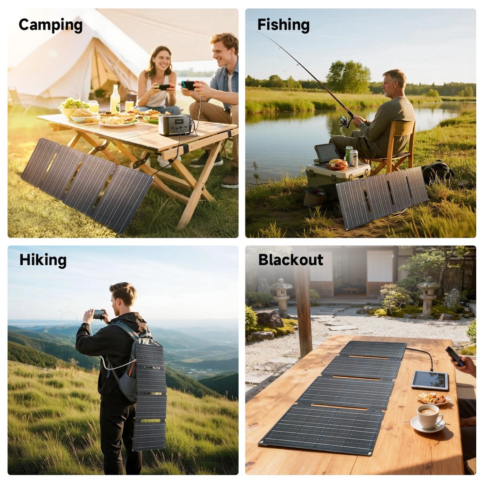 ALLPOWERS Portable Solar Panel 60W Foldable Solar Panel Charger for Camping Trip