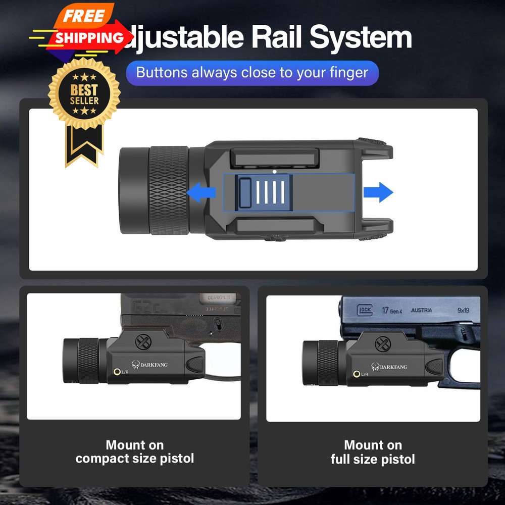 DARKFANG Tactical Flashlight and Green Laser Light Combo