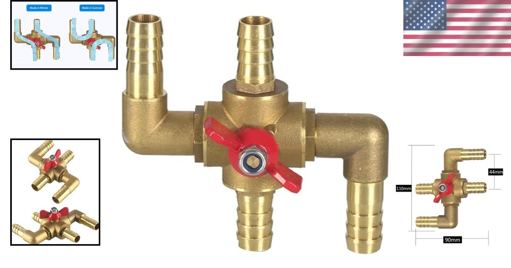 All Brass 5/8” Heating Control Valve - Efficient 4-Way Design for Automobiles