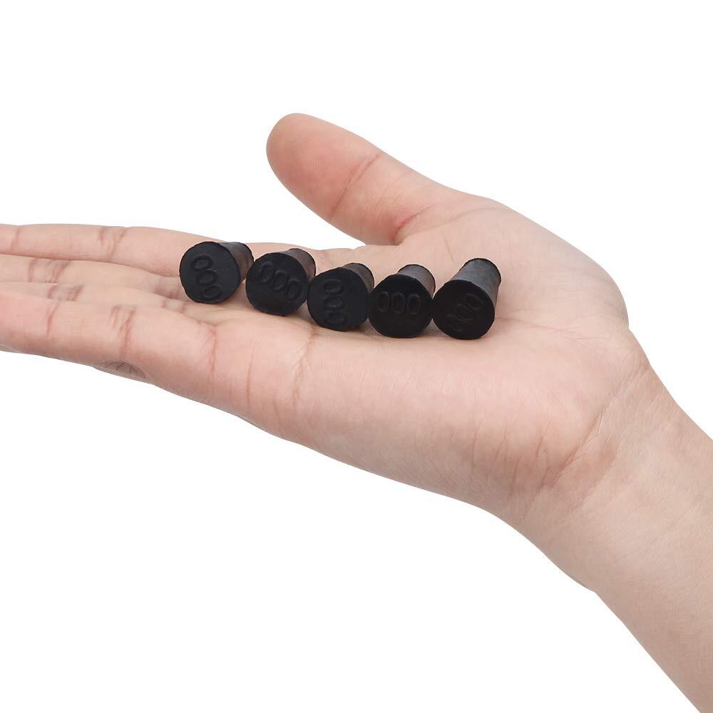 Small Solid Rubber Stoppers Uniform Size #000 40 Pieces for Laboratory Use