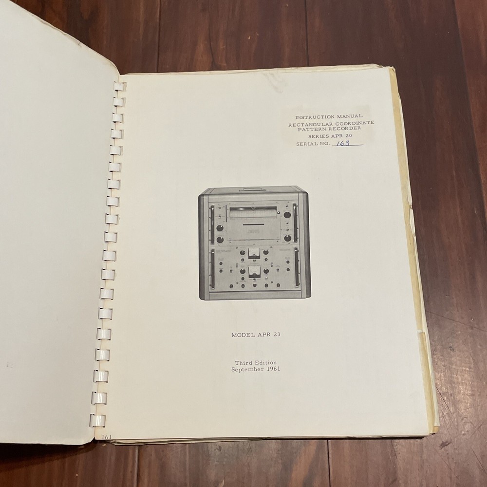Scientific-Atlanta APR 20 Rectangular Coordinate Pattern Recorder Instruction