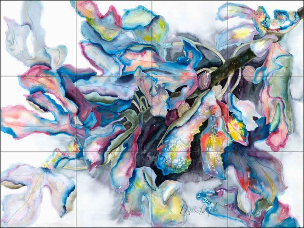 Glass Tile Backsplash Phyllis Neufeld Abstract Kitchen Art Mural PNA024