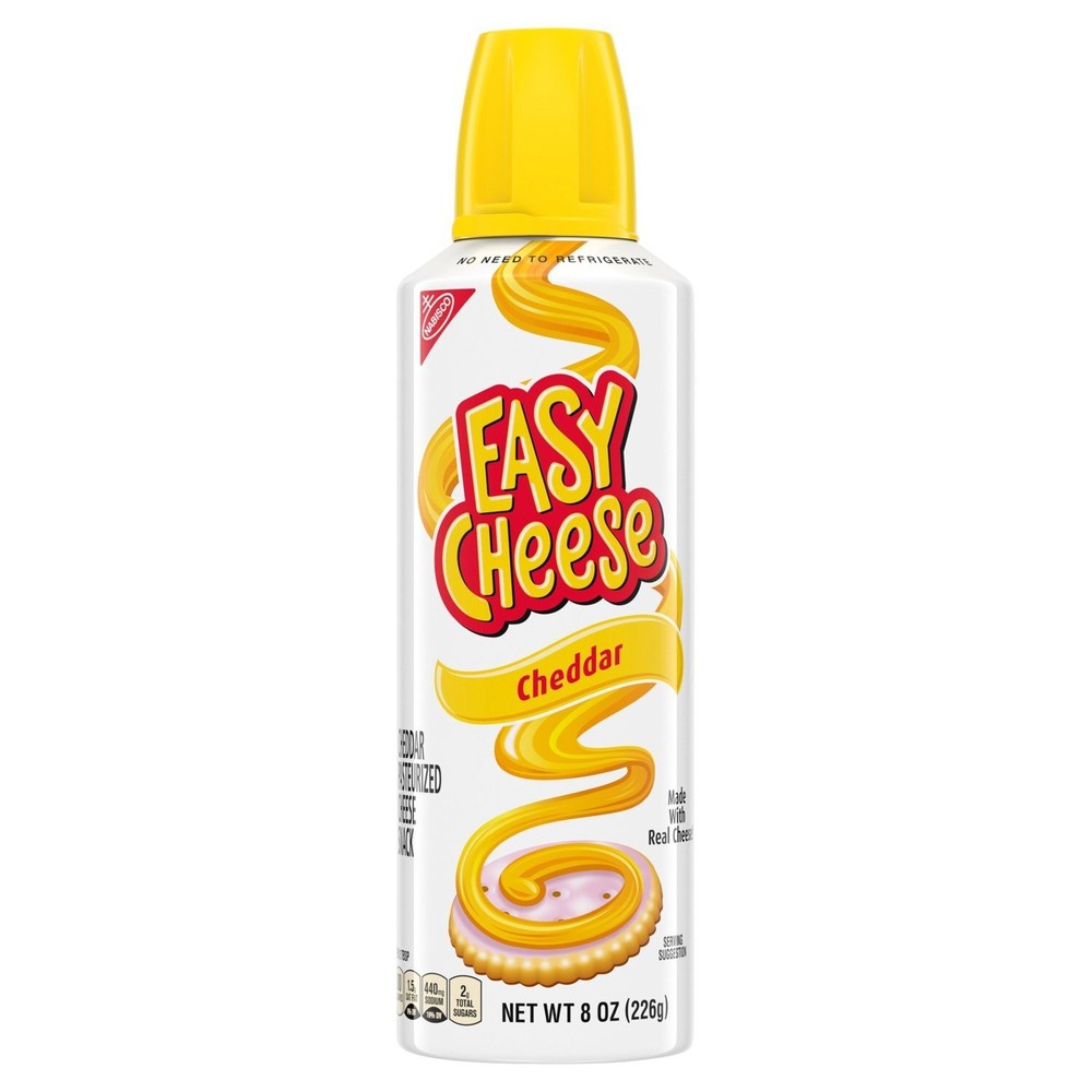 Nabisco Easy Cheese Cheddar Pasteurized Cheese Snack, 8 oz (6 pack)