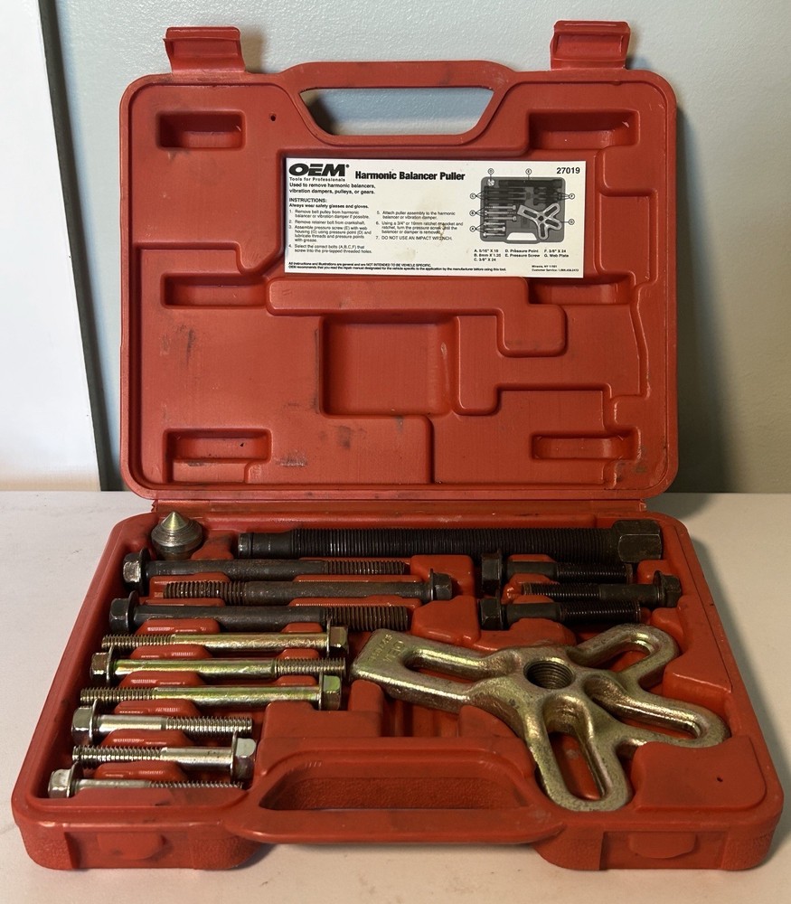 OEM Tools 27019 Harmonic Balancer Puller Kit Works Great