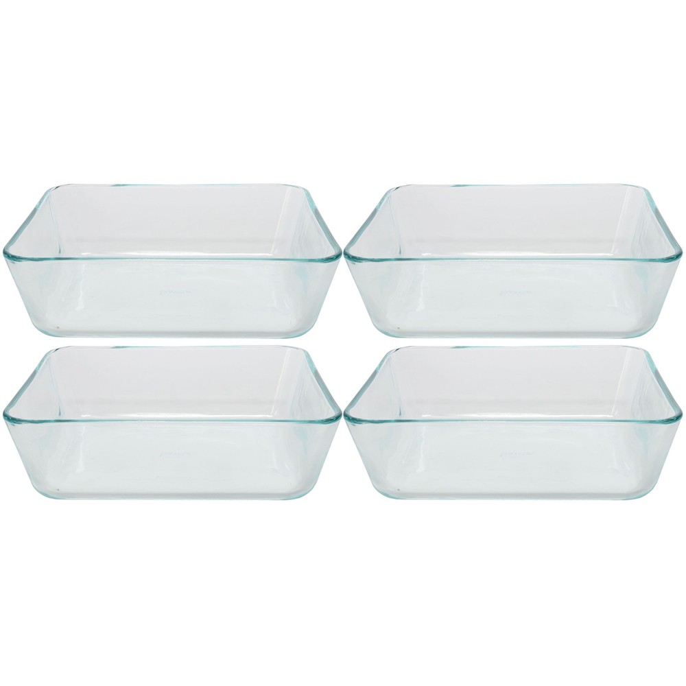 Pyrex 7211 6-Cup Rectangular Glass Storage Containers (4-Pack)