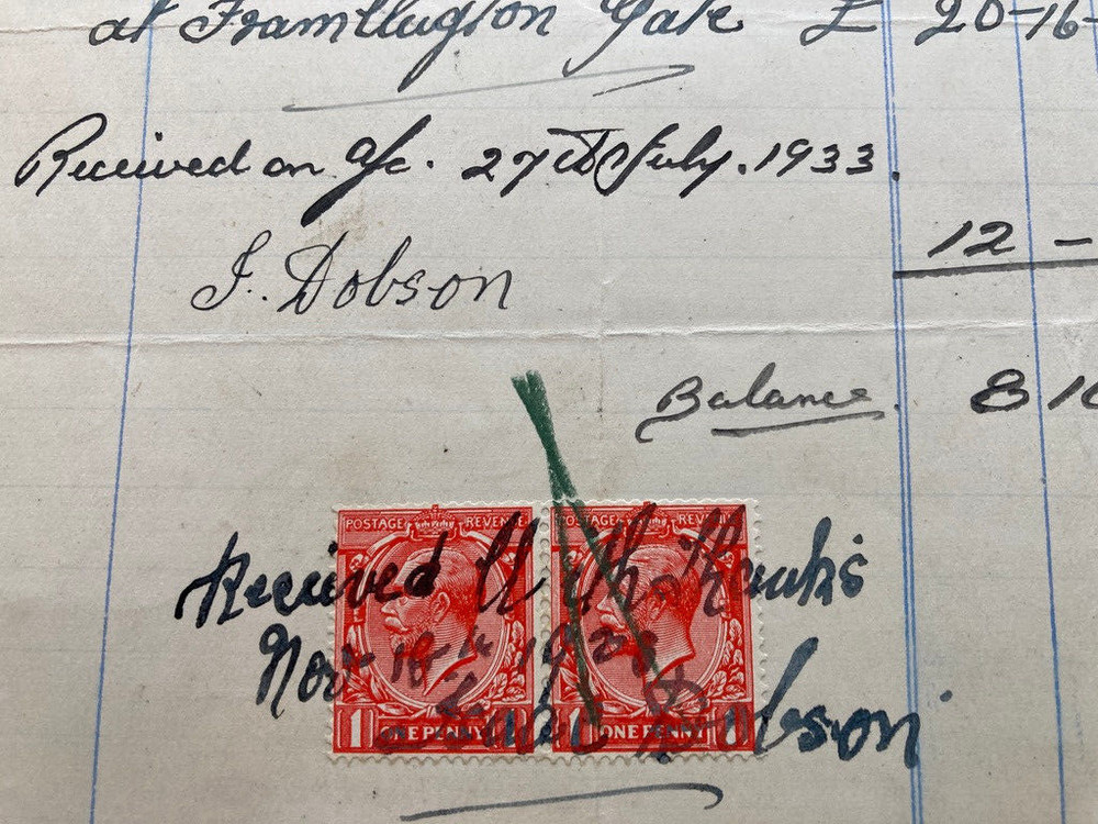 1933 Isaac Dobson builder & contractor East Morpeth invoice