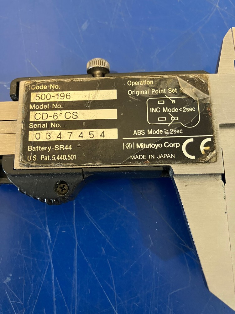 15327 Mitutoyo CD-6" CS digital caliper 6" code 500-196