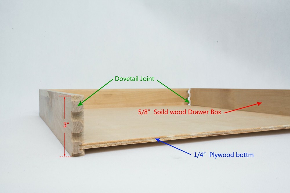 Kitchen Slide Out Cabinet Shelf Pull Out Wood Drawer Storage W15xD21 soft close