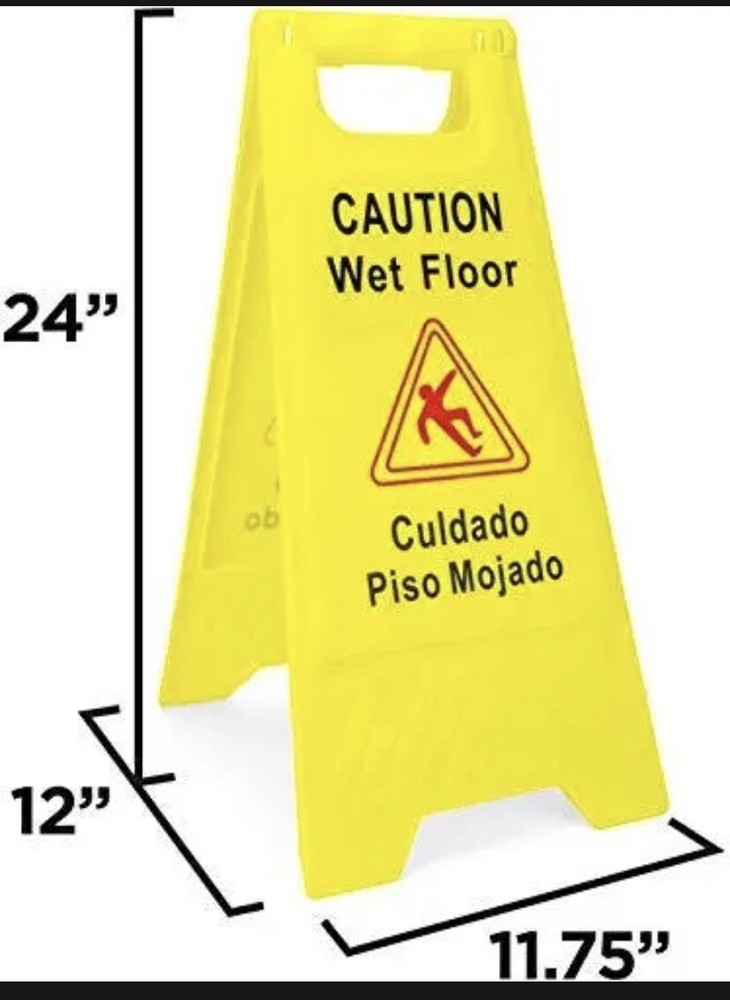 Simpli-Magic Wet Floor Caution Signs Premium Yellow 3 Pack