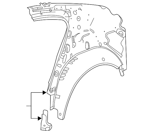 Genuine GM Passenger Side Inner Quarter Panel 23449442