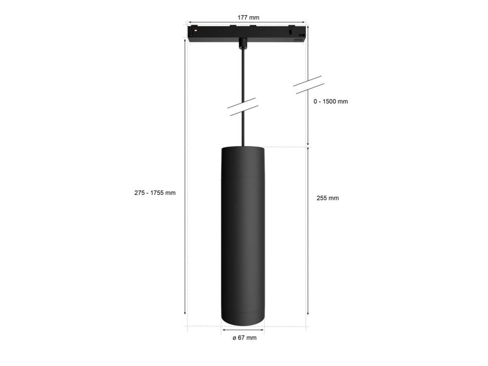 Philis Hue Perifo cylinder pendant black