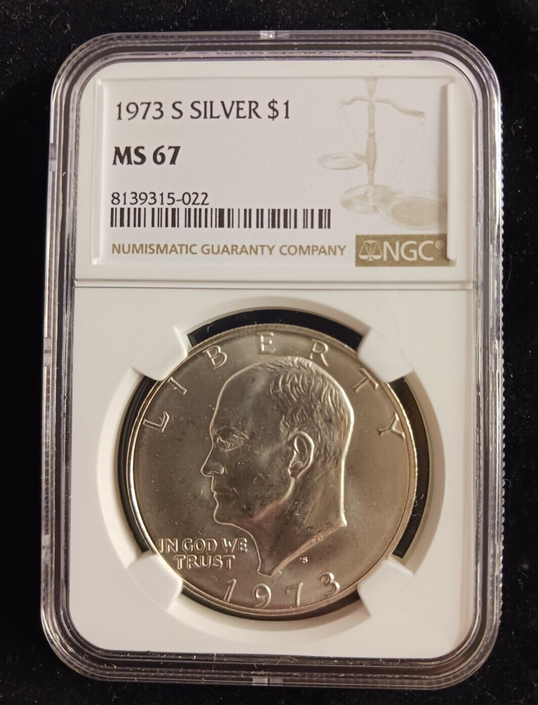 1973(S) Silver $ NGC MS 67 Ike Dollar Coin