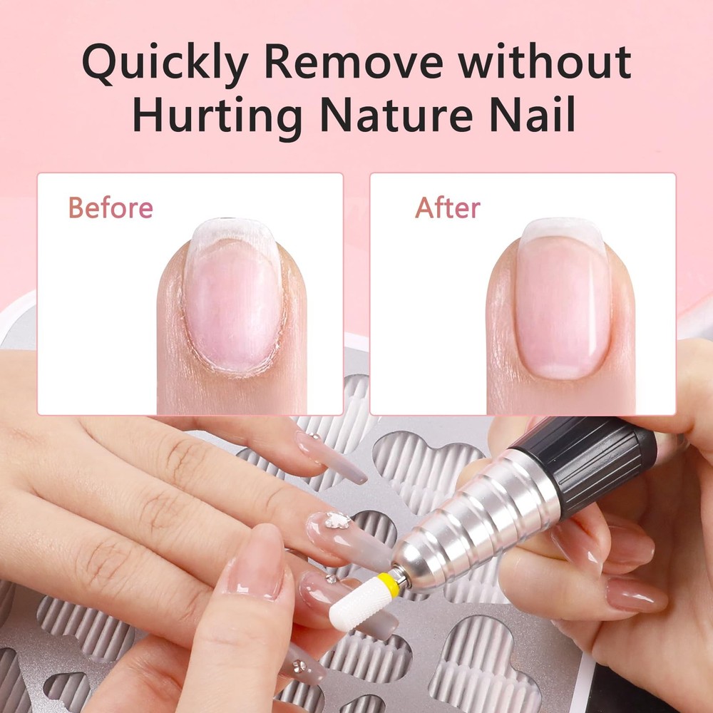 BQAN Nail Drill Bits Set - 6Pcs Ceramic 3/32” for Prep. Cuticle White