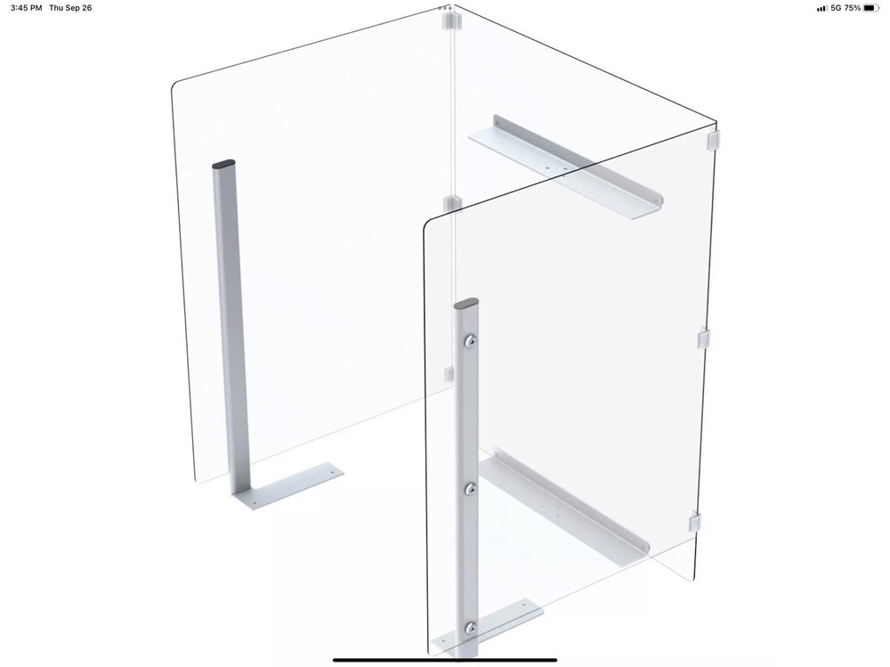 Global Industrial Clear Plastic Protective Shield Mobile Computer PCCart/JUA1051