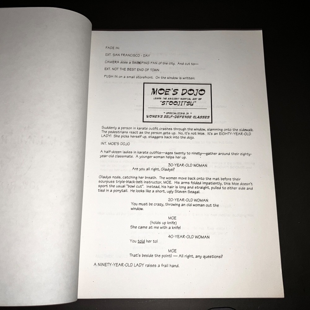 THREE STOOGES: NEXT GENERATION (10/24/94) 1st Draft Interscope Covers + COA!