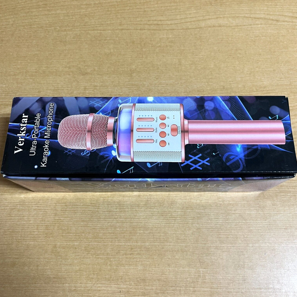 Verkstar Bluetooth karaoke Wireless Microphone USB Black