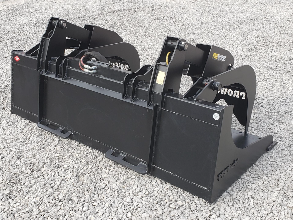 84″ Severe Duty Solid Bottom Bucket Grapple Fits Skid Steer Quick Attach Loader