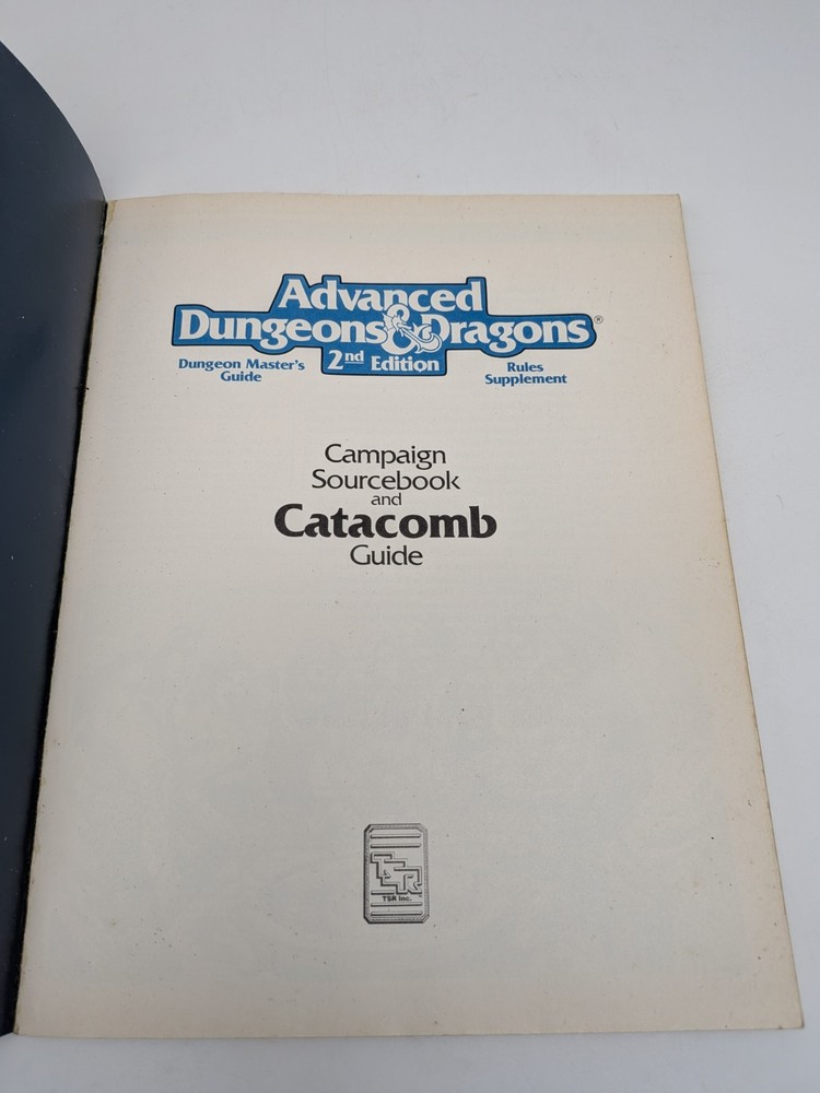 TSR Advanced Dungeons & Dragons Campaign Sourcebook Catacomb Guide 2112 2nd Ed.