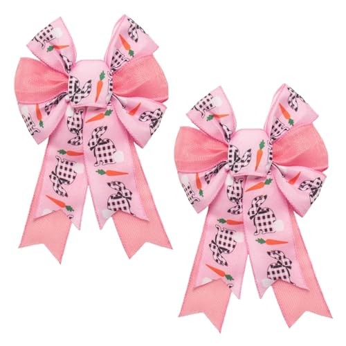 Large Easter Wreath Bows,Spring Easter Bunny Rabbit Bows for Wreath Bow Decor
