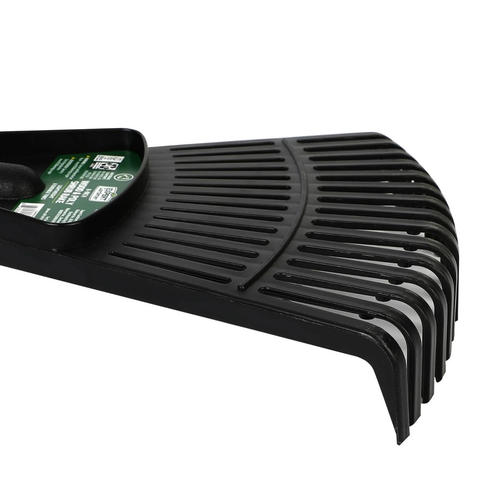 Efficient 8 Inch Wood Poly Leaf Rake Ergonomic Handle Easy Yard Cleanup New