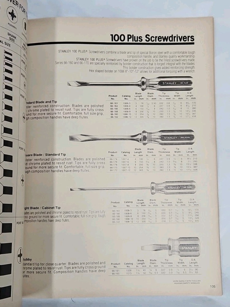 1982 Stanley Tools Catalog 11" x 8-1/2"