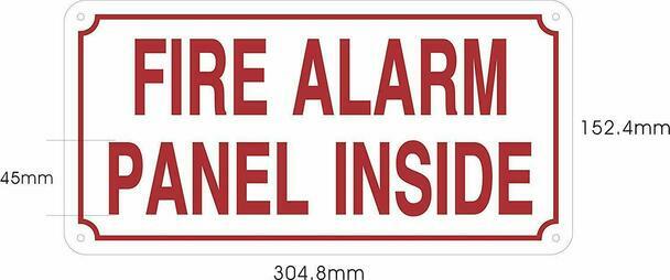 FIRE Alarm Panel Inside Sign (Aluminum Reflective, White 6x12) -REF24-1027