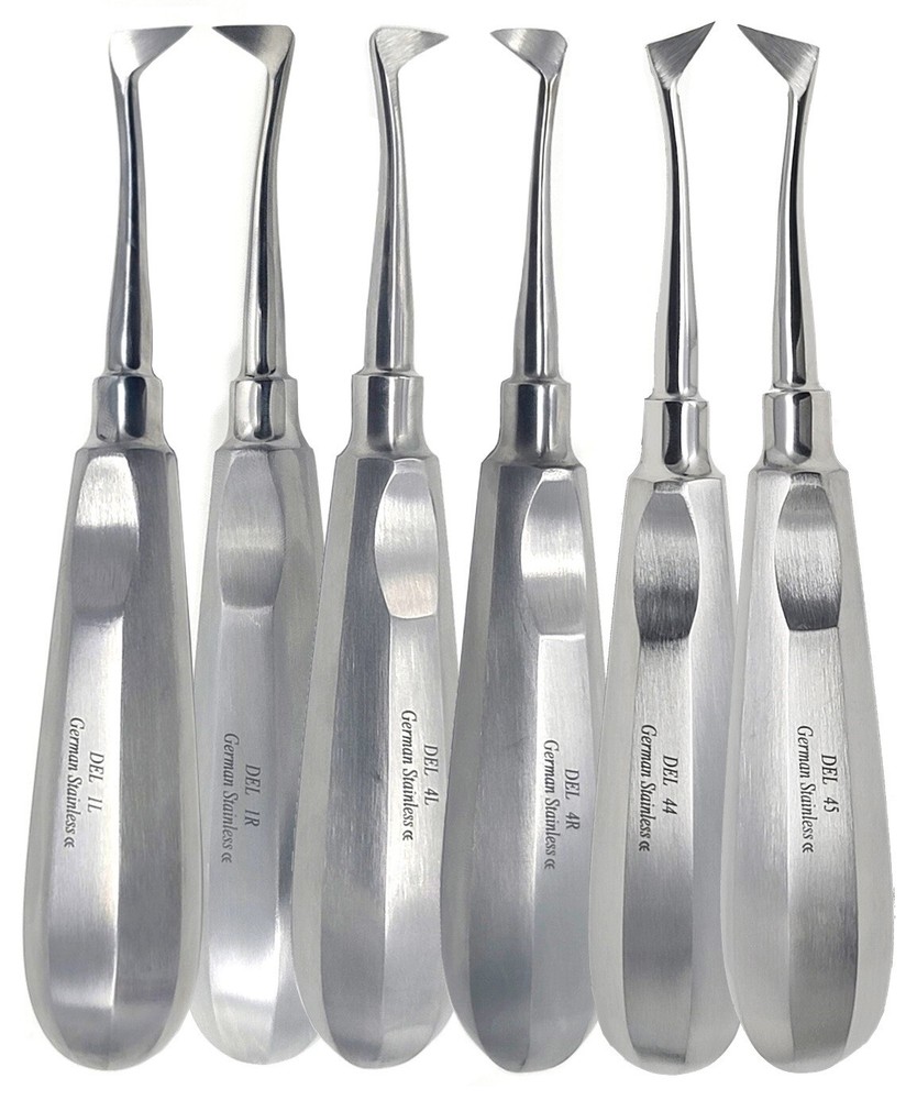 GERMAN 6 EA CRYER LEFT RIGHT DENTAL TOOTH EXTRACTING ELEVATOR SMALL LARGE MEDIUM