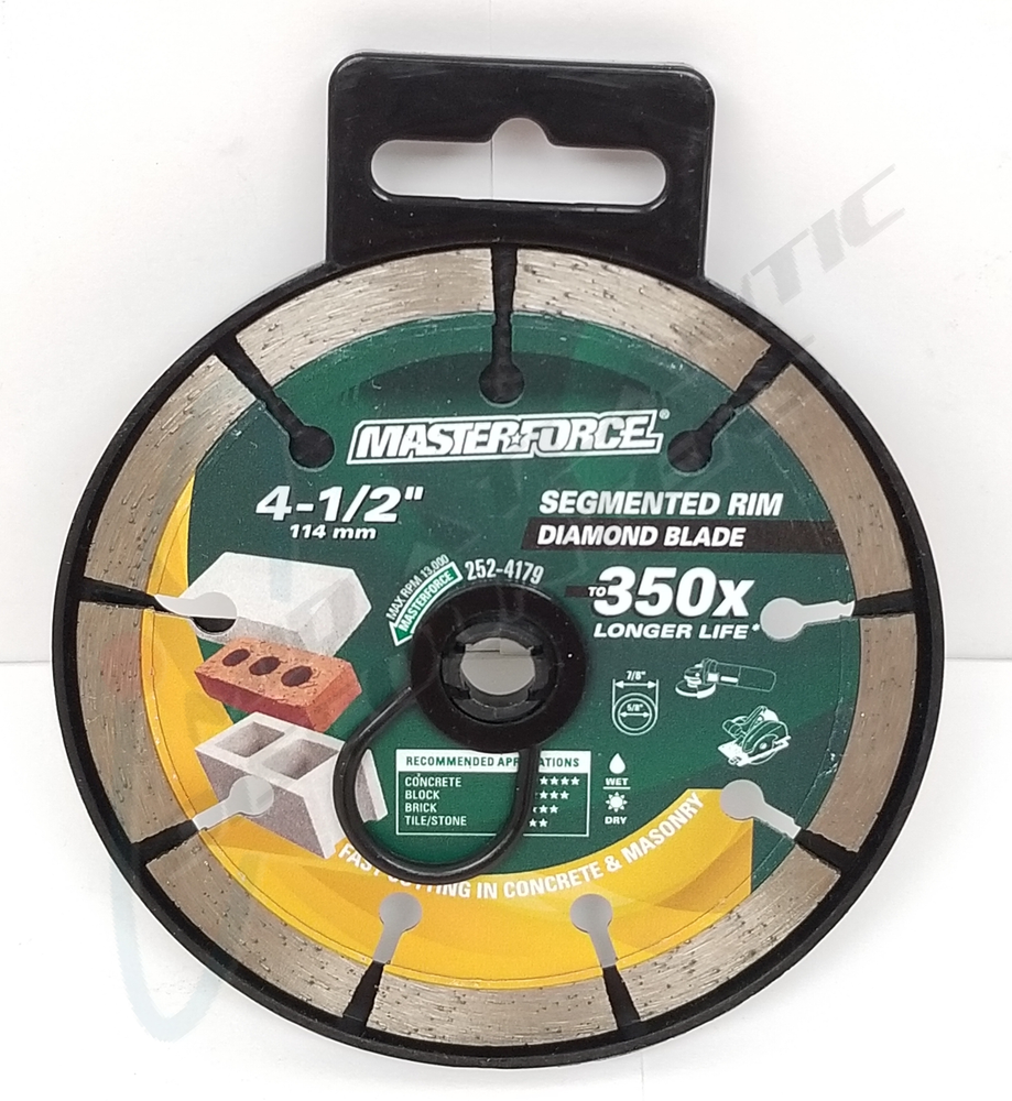 5 Masterforce 4-1/2" Segmented Rim Diamond Blade for Masonry and Concrete
