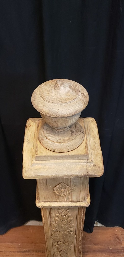 Restored Ornate Solid Oak Newel Post 54" by 7" GA9707