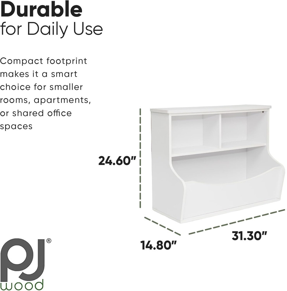 Elegant Multi-Functional White Bookcase for Home or Office Storage