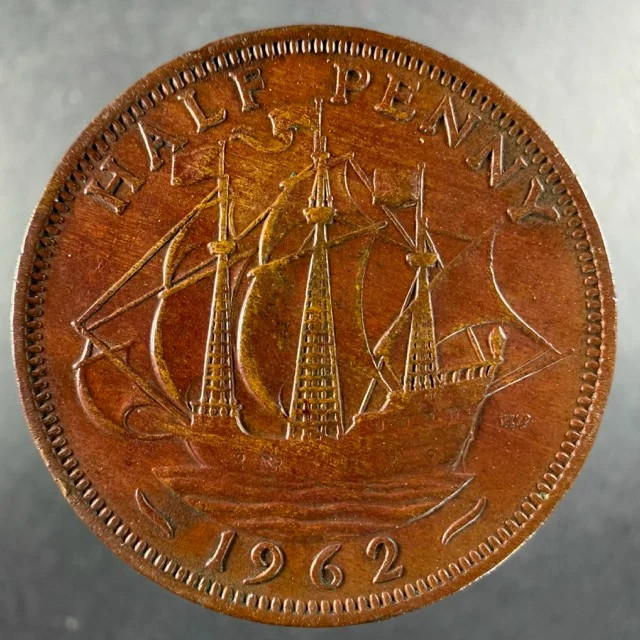 1962 Great Britain Half Penny Choice Example Elizabeth II Bronze