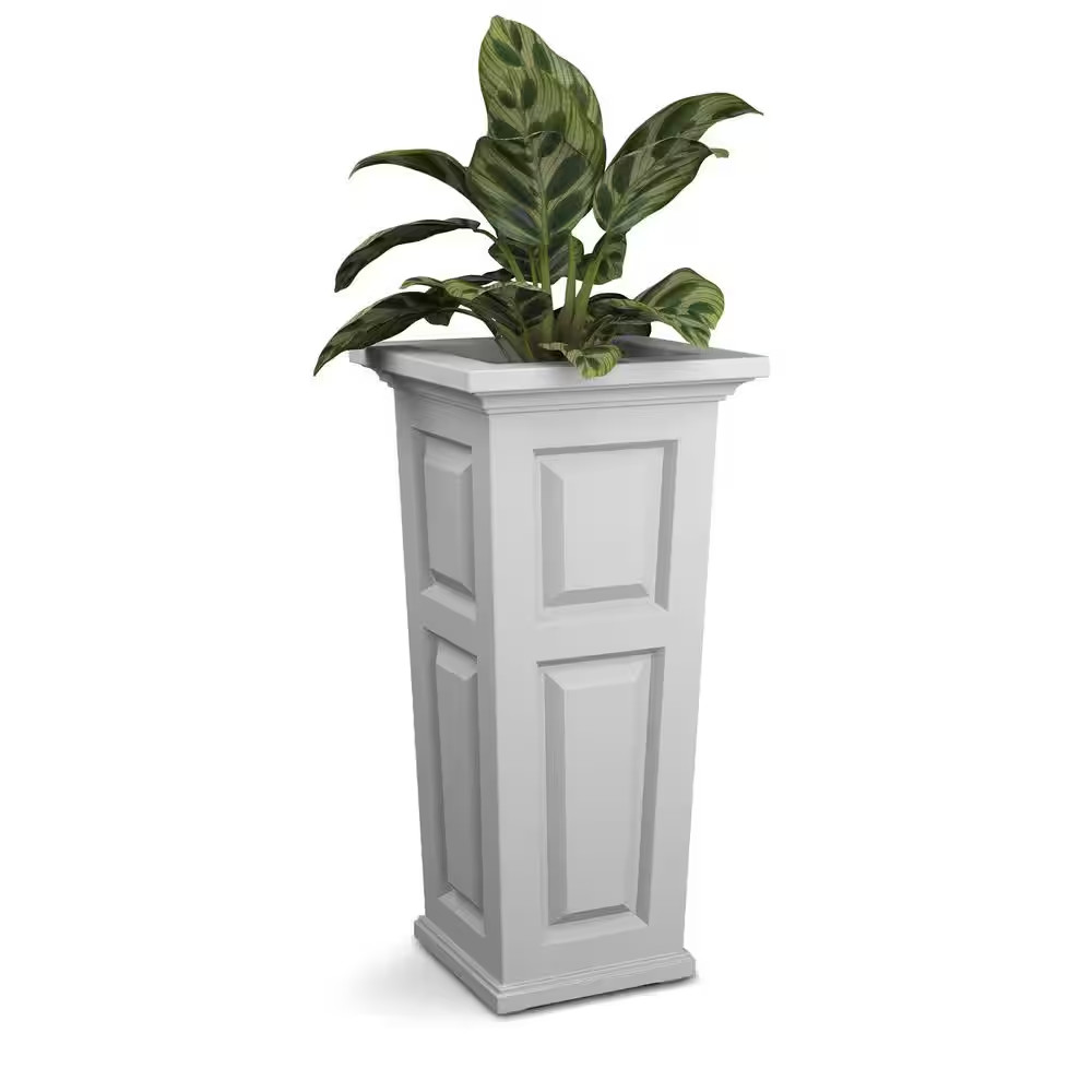 Nantucket 32 In. Tall Self-Watering White Polyethylene Planter