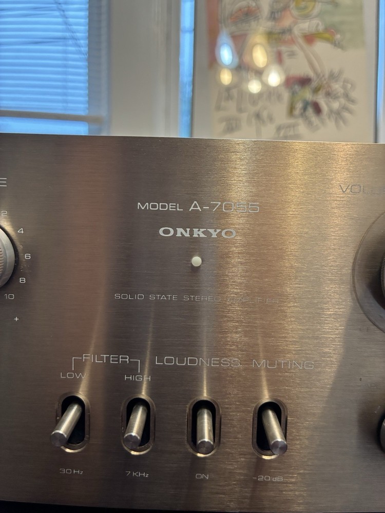 Vintage Onkyo A-7055 Solid State Stereo Pre-Main Amplifier 1970s Working