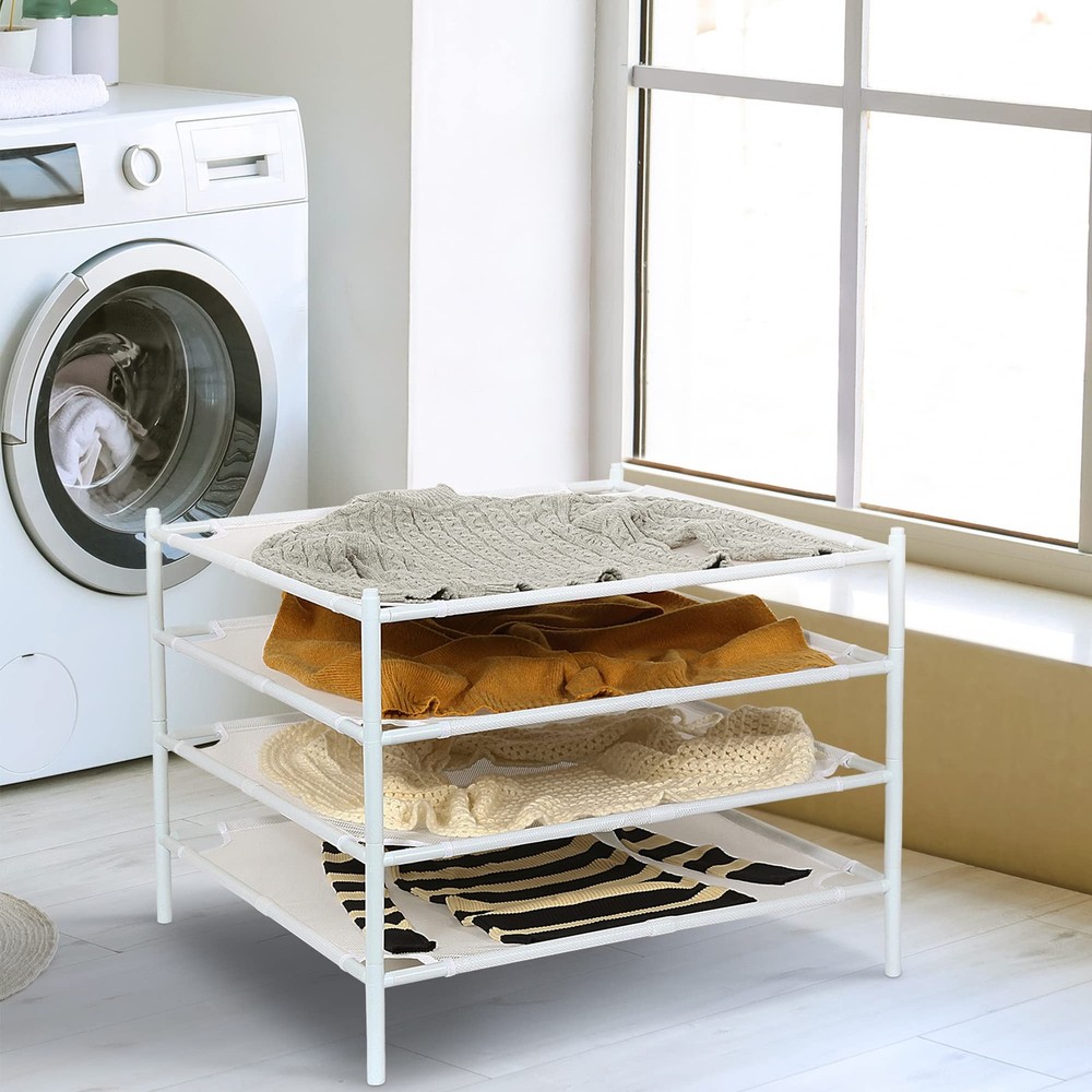 STO STO Sweater Drying Rack, 4-Pack Stackable Mesh Clothes Drying Rack, Laund...
