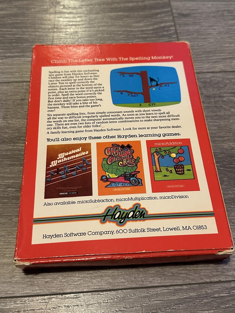 Vintage Hayden Software Monkey See Monkey Spell Spelling Computer Game Boxed